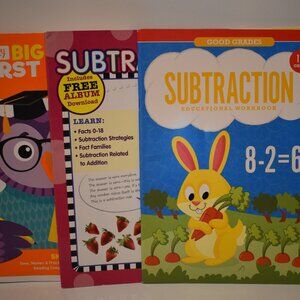 1st Grade Mathematics/Reading Activity Learning Books with Colorful Images - NEW
